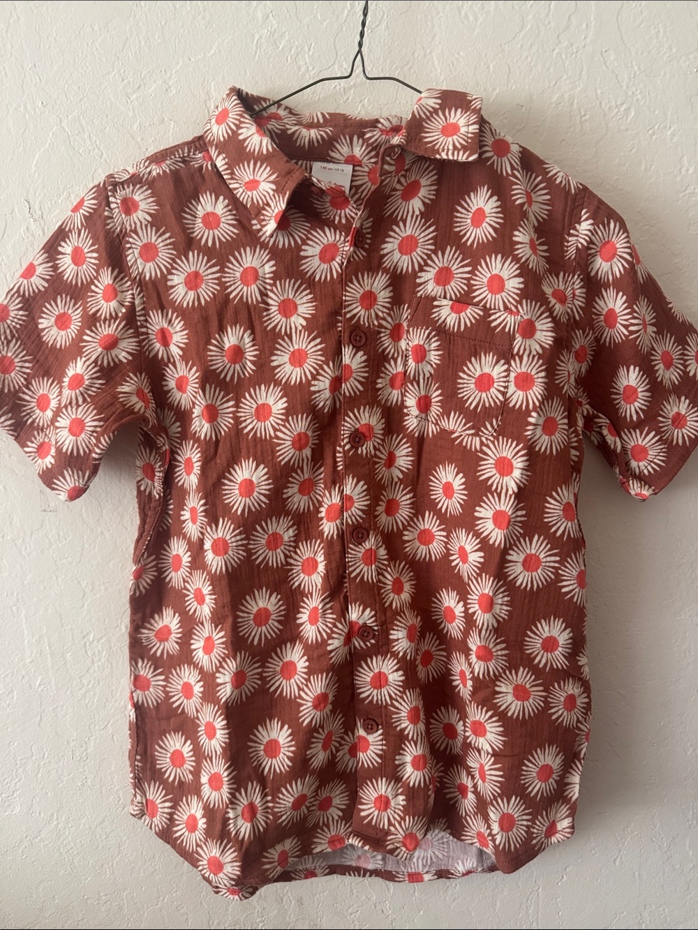 Hannah Andersson Button Front Floral Shirt 10